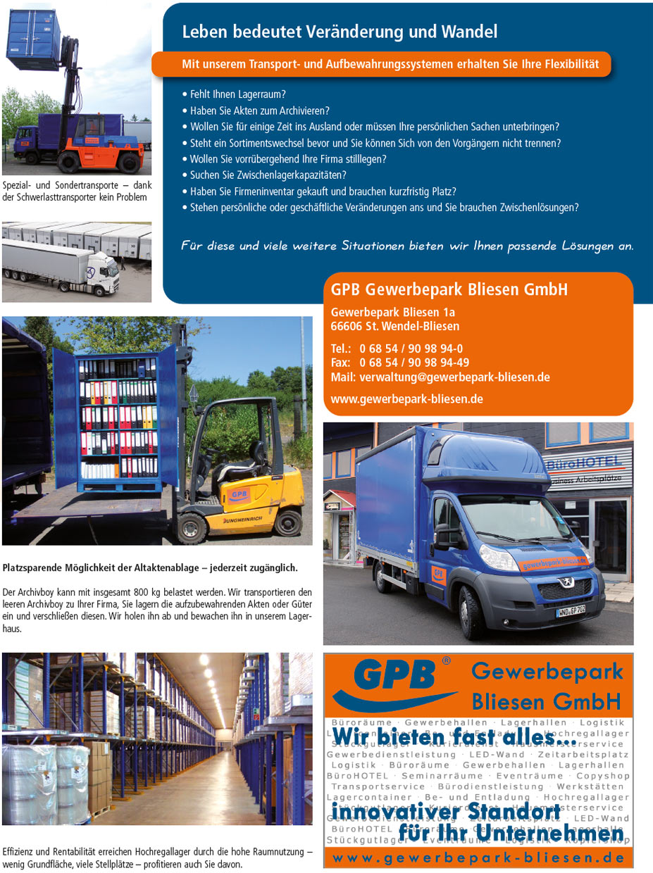 Gewerbepark Bliesen GmbH - Das Lagerhaus mit System und Logistik