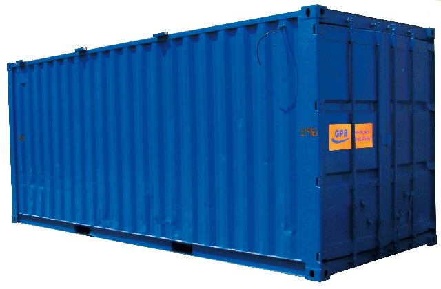 Lagercontainer im Gewerbepark Bliesen Saarland, Schwerlaststapler, Einlagerung, Schwerlasteinlagerung, 