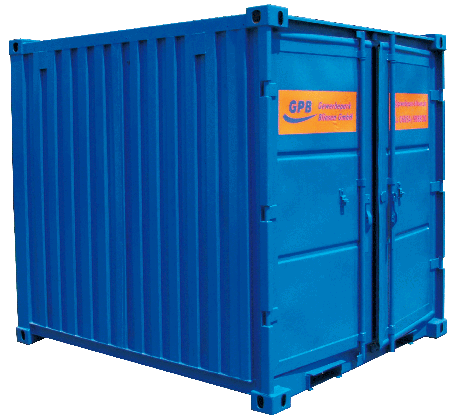 Lagercontainer im Gewerbepark Bliesen Saarland, Schwerlaststapler, Einlagerung, Schwerlasteinlagerung,